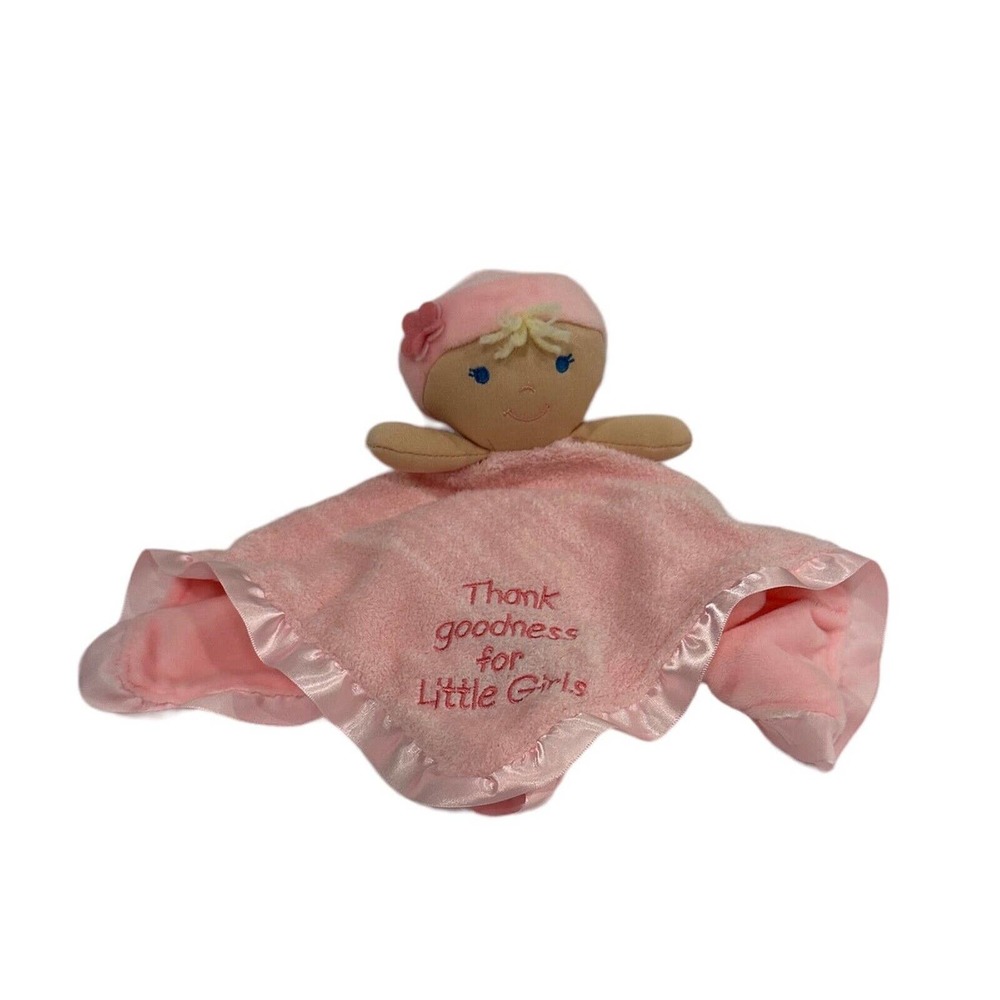 Kids Preffered Thank Goodness For Little Girls Doll Blonde Pink Baby Lovey Plush
